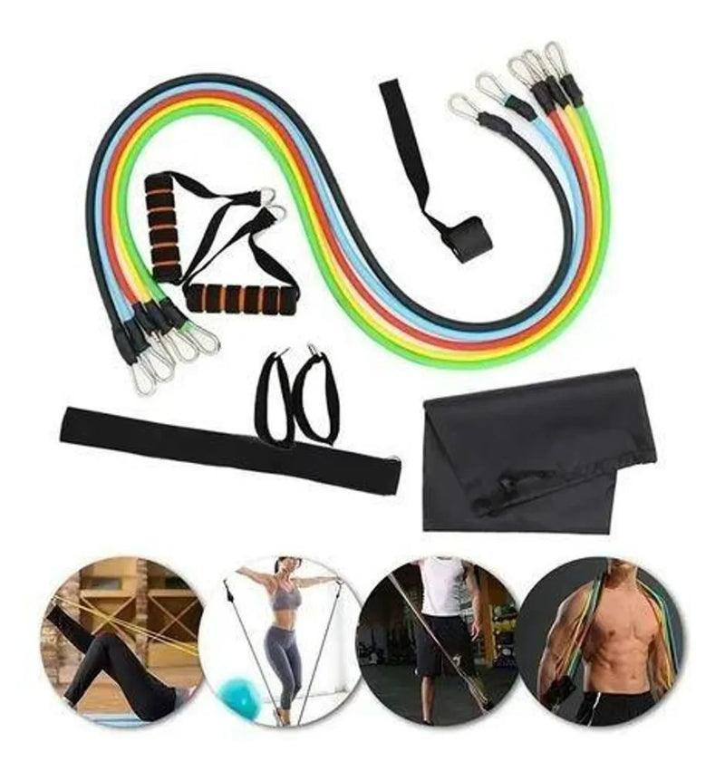 Kit - 11 Elastics Extensores para Exercícios Fisicos